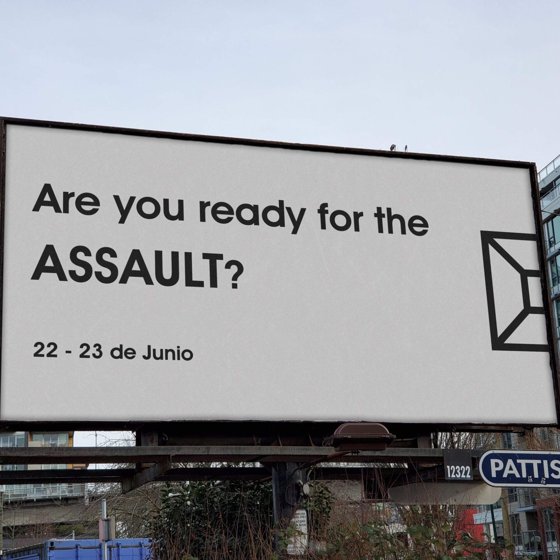 Mock up valla publicitaria expectativa